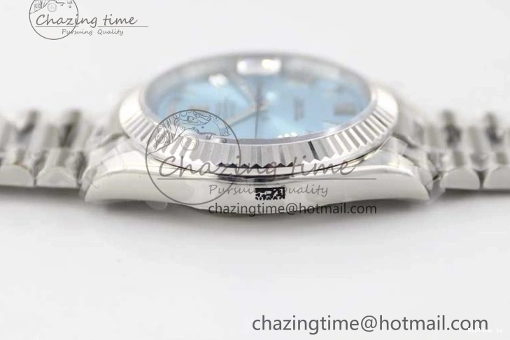 1230 Soft Day Date 40mm SS 904L Steel TWF 1:1 Best Edition Ice Blue Roman Dial on SS Bracelet A 2359